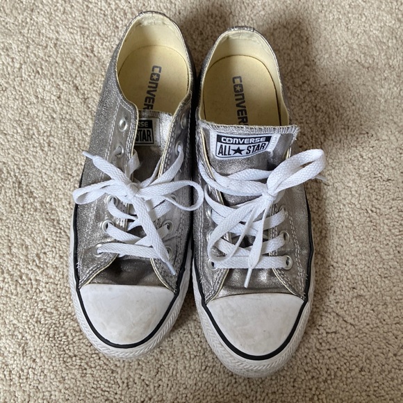 Converse Shoes - Converse shoes metallic silver size 8 womens